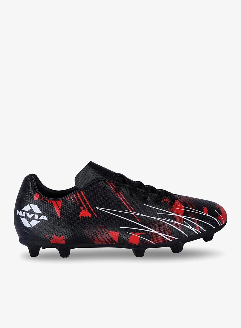 Nivia Infra 2.0 Football Shoes - Black/Red - Image 1