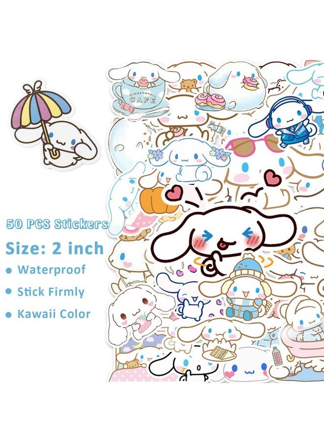 HASTHIP HASTHIP® 9Pcs Kawaii Cinnamoroll School Supplies Set, Kawaii Stationeries Supplies Set with Notebook, Pencil Pouch, Click Pens, Assorted Cinnamoroll Cartooon Stickers, Girls School Gift Set  - Image 3