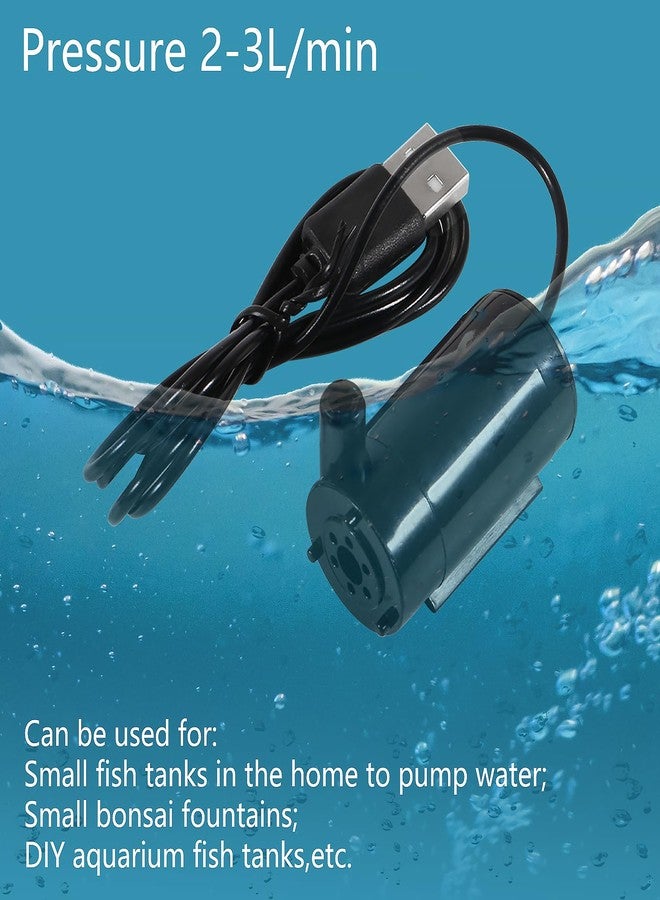 AEDIKO مضخة مياه صغيرة غاطسة من AEDIKO، 4 قطع، تعمل بتيار مستمر 3-5 فولت، مزودة بمنفذ USB، مناسبة لأحواض السمك، البرك، النوافير، الزراعة المائية، والحدائق (أسود) - Image 5