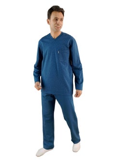Jet "Men Winter Pajama Set Long Sleeve & Long Pants -Blue 