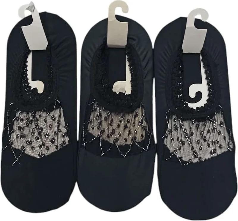 بترون Boss 3-Pack Black Glittery Iranian Ballerina Socks