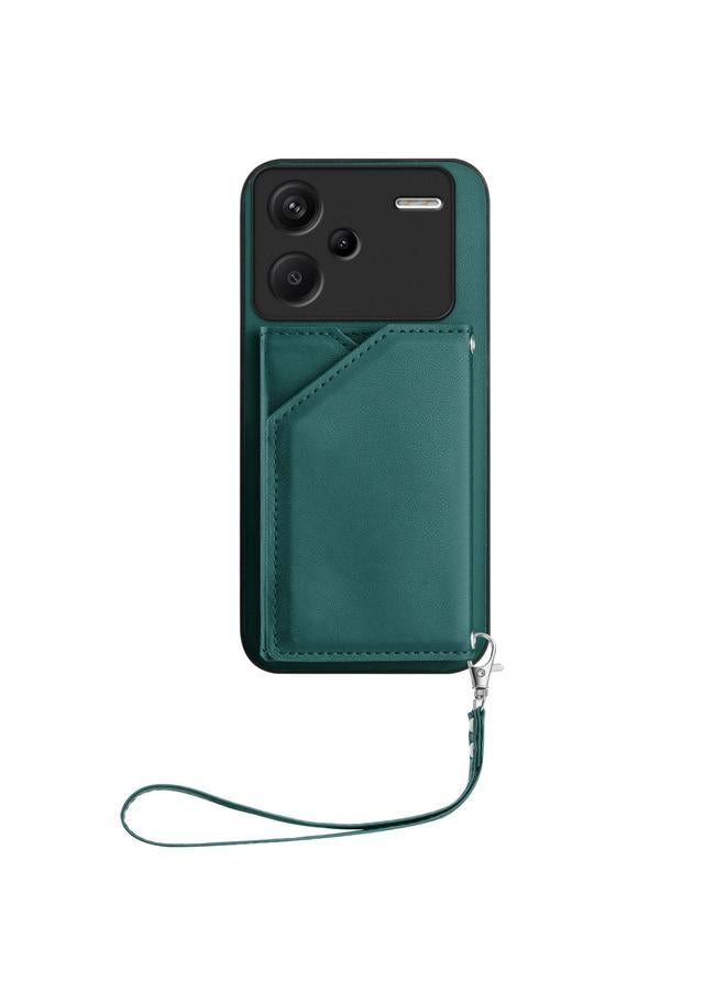 S-TOP Case For Redmi Note 13 Pro+ Skin Feel Four Card Slots Phone Case with Wrist Strap - Image 2