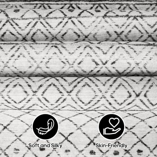 BYYVOO 2'6"x12' Hallway Runner Rug Washable - Moroccan Non Slip Bedroom Rugs with Rubber Backing Soft Long Floor Mat Low Pile Farmhouse Carpet for Front Door Entryway 2'6x12 Geo Grey - Image 5