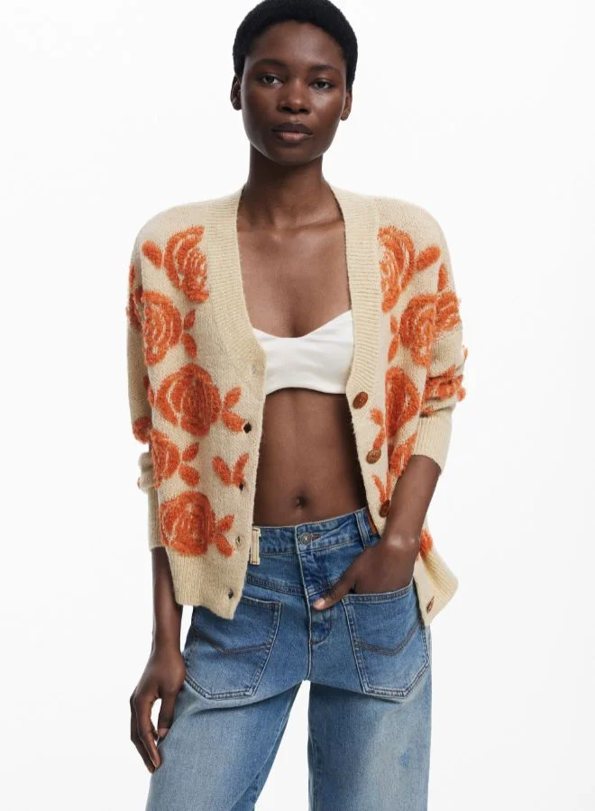 Pink button sweater