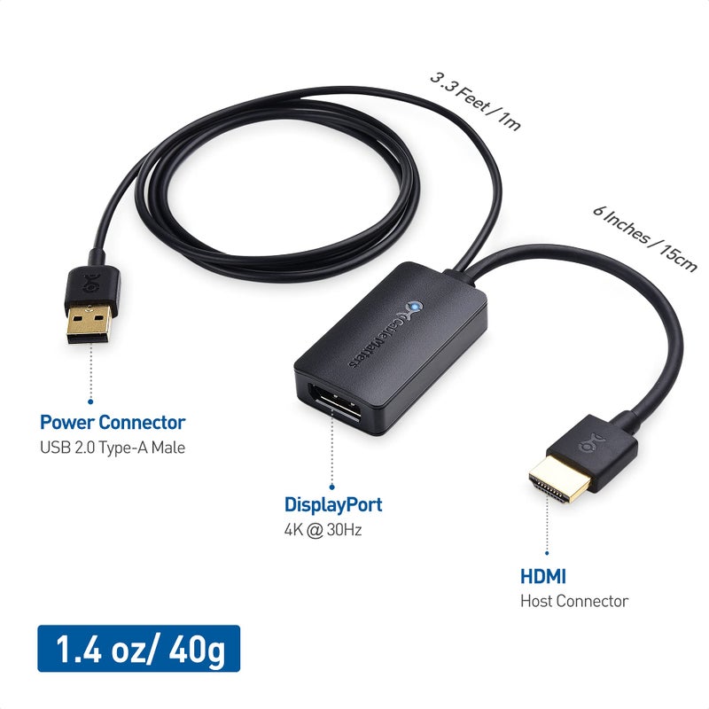 Cable Matters HDMI to DisplayPort Adapter (HDMI to DP Adapter) with 4K Video Resolution Support - Image 2