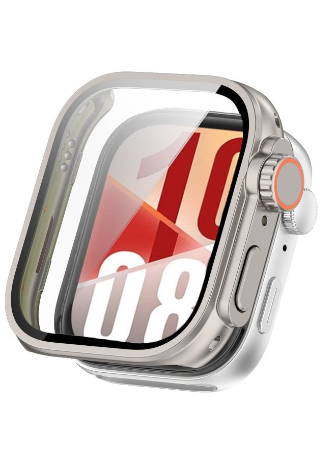 Full Coverage Case with Screen Protector Compatible with Huawei Watch Fit 4 Pro PC and Real Glass Protective Case Cover Smart Watch Accessories (Starlight) - Image 1