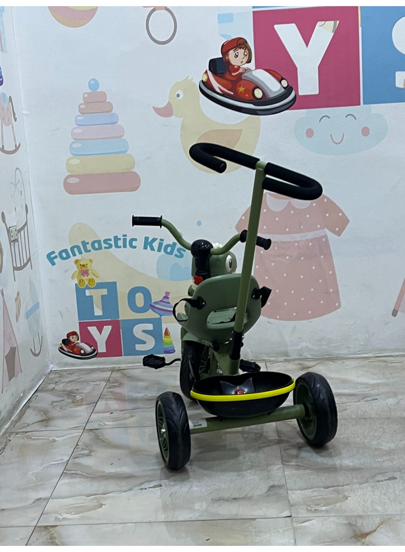 3-in-1 Dinosaur Ride-On Tricycle & Stroller with Parent Push Handle & Safety Harness for Toddlers  - Image 5