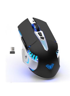 SC200 Wireless Bluetooth Gaming Mouse with Rechargeable Battery, Programmable Side Buttons, LED Backlight and Ergonomic USB Receiver for PC, Mac, Laptop, Tablet, Smartphones by Ola (Black)