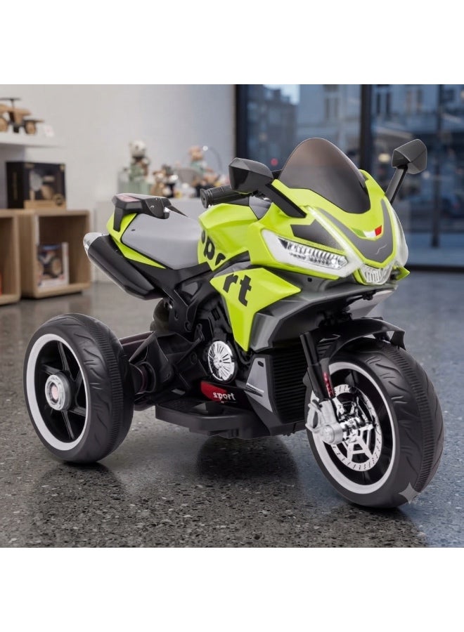 StarKids Advanced three-wheeled electric sports scooter for children, powered by a 12-volt battery and a single motor, with integrated night lights and entertainment music, specially designed for outdoor and indoor use. - Image 1