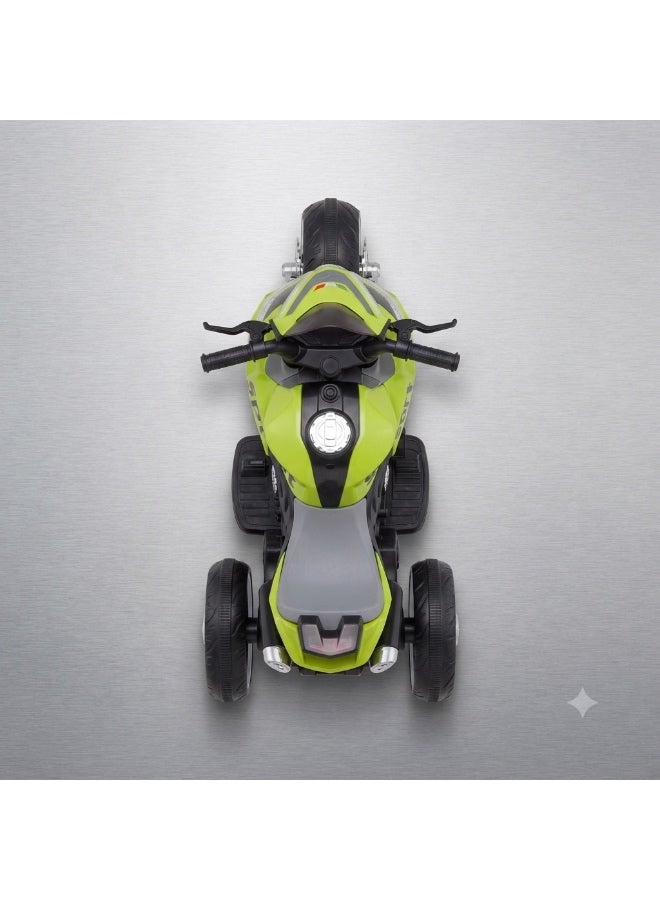 StarKids Advanced three-wheeled electric sports scooter for children, powered by a 12-volt battery and a single motor, with integrated night lights and entertainment music, specially designed for outdoor and indoor use. - Image 4