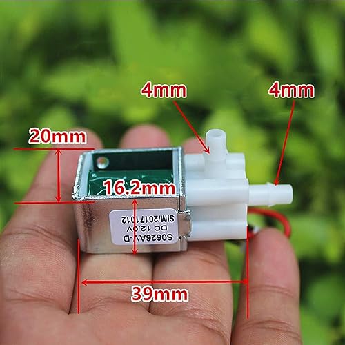 WSDMAVIS 1 Pcs Mini Micro Electric Solenoid Valve DC 12V Normally Closed Magnetic Water Air Control Valve Tools 0-450mmHG - Image 2