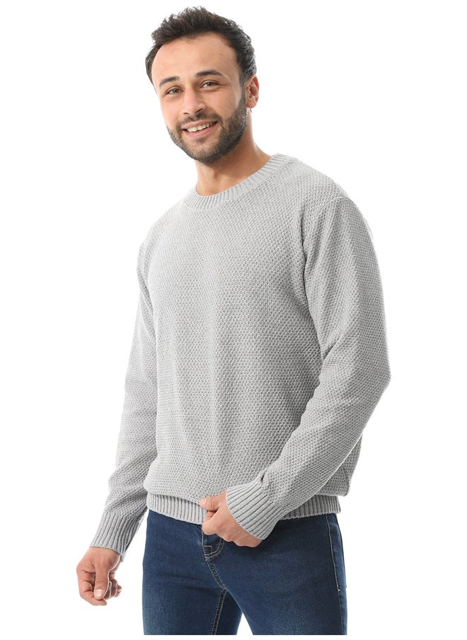 Andora Round Collar Slip On Pullover_Light Grey  - Image 3
