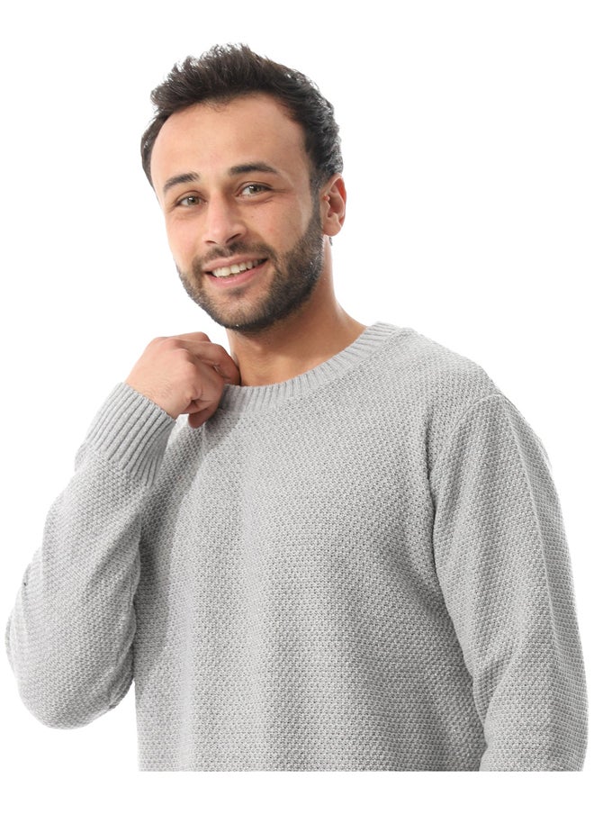 Andora Round Collar Slip On Pullover_Light Grey  - Image 2
