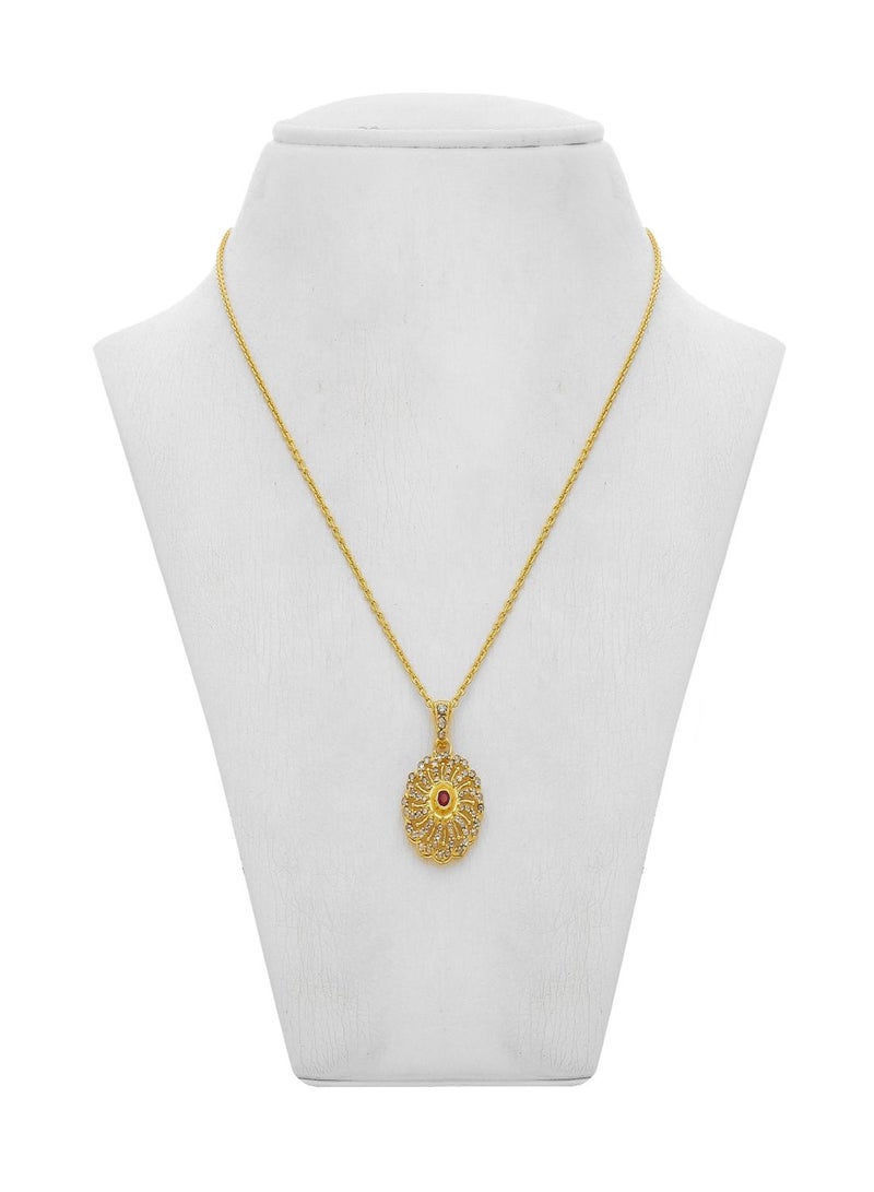 Malabar Gold and Diamonds 22 Carat 916 Purity Yellow Gold Uncut Diamond Pendant EGNPRE002PN1Y For Women  - Image 3