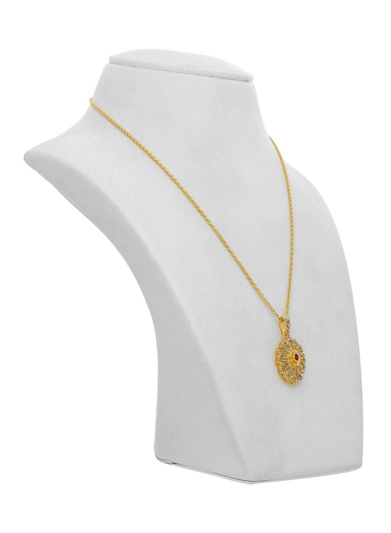 22 Carat 916 Purity Yellow Gold Uncut Diamond Pendant EGNPRE002PN1Y For Women