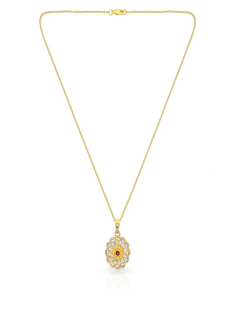 Malabar Gold and Diamonds 22 Carat 916 Purity Yellow Gold Uncut Diamond Pendant EGNPRE002PN1Y For Women  - Image 2