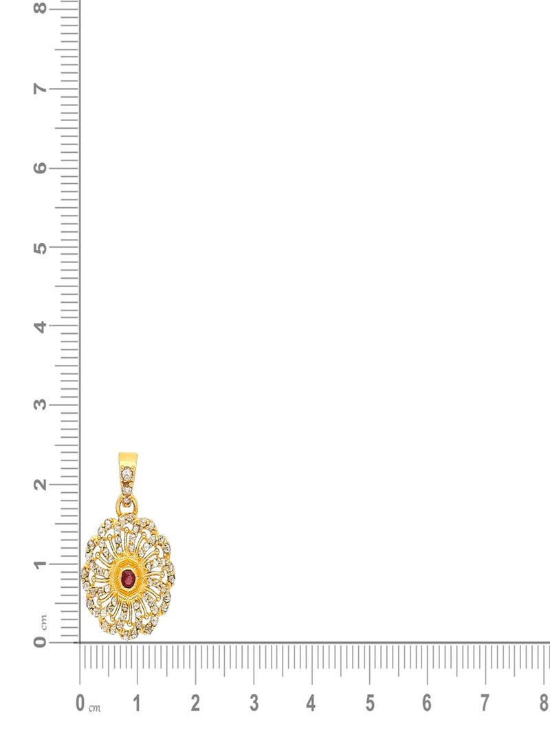 Malabar Gold and Diamonds 22 Carat 916 Purity Yellow Gold Uncut Diamond Pendant EGNPRE002PN1Y For Women  - Image 5