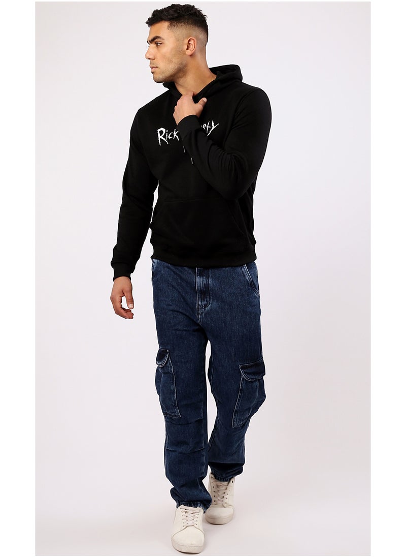 RAVIN Front & Back Printed Slip On Black Hoodie  - Image 2