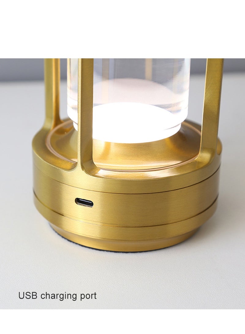 مصباح طاولة معدني ، مصباح طاولة LED لاسلكي يعمل باللمس ، 3 ألوان تعتيم بلا حدود ، مصباح مكتبي صغير لإعادة الشحن ، غرفة نوم / مطعم / بار / مقهى / ضوء تخييم - Image 4