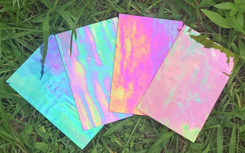 Lanyani 12 Sheets Iridescent Stained Glass Sheets, Cathedral Art Glass Packs for Mosaic Work Craft, Assorted Clear+Opaque+Colored Transparent - Image 3