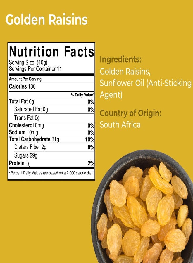 Amrita Golden Raisins 1 lb | No Added Sugar, Naturally Sweet, Gluten Free Dried Sultanas, Kishmish | Packed Fresh in Resealable Bags | Yellow and White Raisins, Vegan Snacks, Healthy Snacks - Image 2
