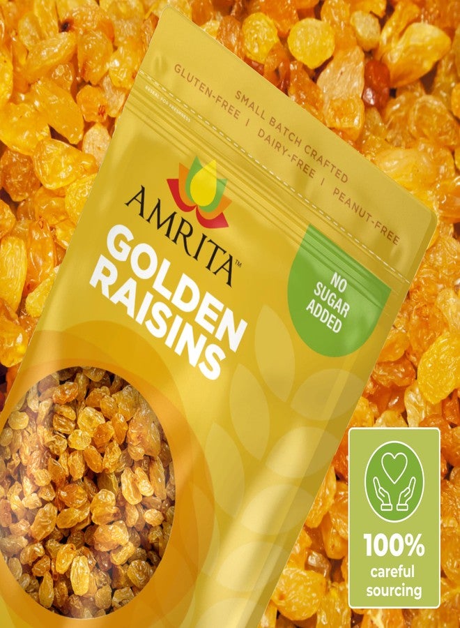 Amrita Golden Raisins 1 lb | No Added Sugar, Naturally Sweet, Gluten Free Dried Sultanas, Kishmish | Packed Fresh in Resealable Bags | Yellow and White Raisins, Vegan Snacks, Healthy Snacks - Image 3