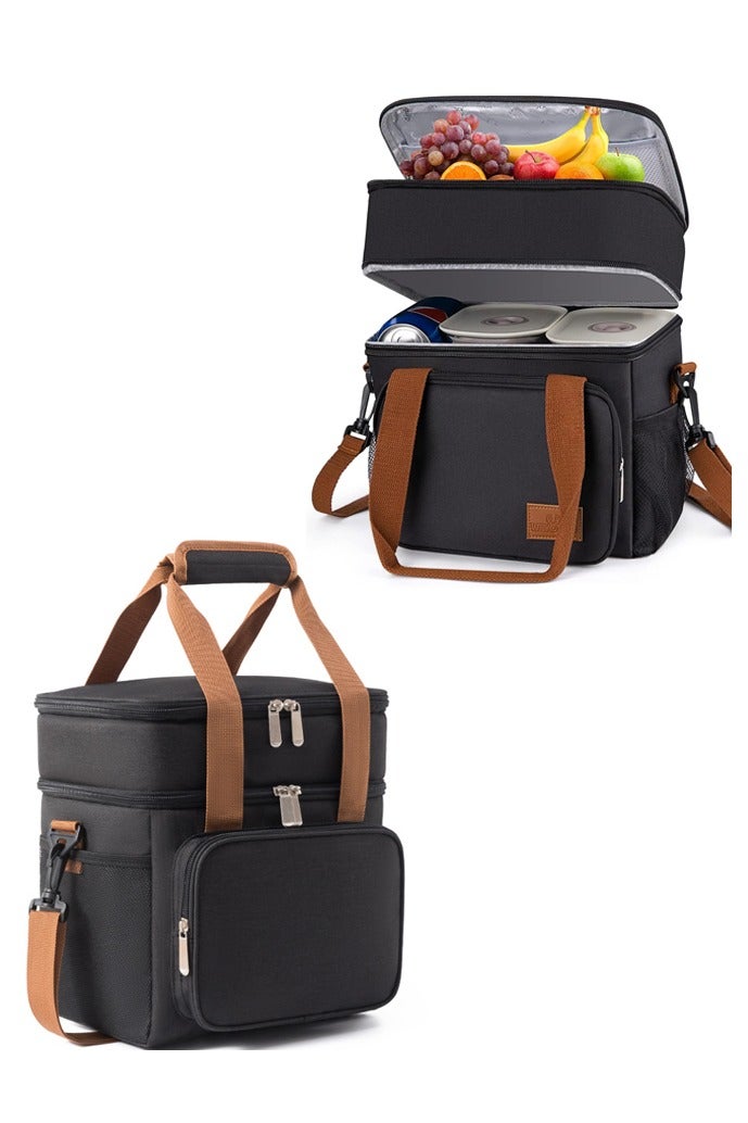 هومستر أكياس الغداء المعزولة للنساء الرجال ، كيس صندوق الغداء الحراري المقاوم للتسرب للأطفال الكبار كيس الغداء الكبير القابل للتوسع كيس الغداء القابل لإعادة الاستخدام - Image 1