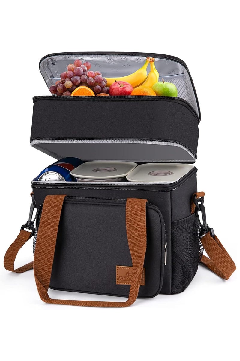 هومستر أكياس الغداء المعزولة للنساء الرجال ، كيس صندوق الغداء الحراري المقاوم للتسرب للأطفال الكبار كيس الغداء الكبير القابل للتوسع كيس الغداء القابل لإعادة الاستخدام - Image 2