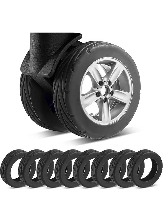 HOME-MART 8 Pcs Upgrade Luggage Wheel Covers for Carry-On Suitcases-HOME-MART Wear-Resistant Trolley Caster Case, Anti-Noise Suitcase Wheel Protectors for 2-2.4" Spinner Wheels, Essential Travel Acces