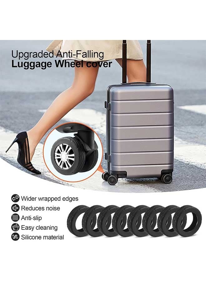 HOME-MART 8 Pcs Upgrade Luggage Wheel Covers for Carry-On Suitcases-HOME-MART Wear-Resistant Trolley Caster Case, Anti-Noise Suitcase Wheel Protectors for 2-2.4" Spinner Wheels, Essential Travel Accessories - Image 2