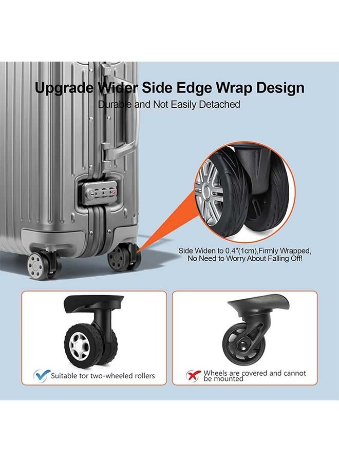 HOME-MART 8 Pcs Upgrade Luggage Wheel Covers for Carry-On Suitcases-HOME-MART Wear-Resistant Trolley Caster Case, Anti-Noise Suitcase Wheel Protectors for 2-2.4" Spinner Wheels, Essential Travel Accessories - Image 4