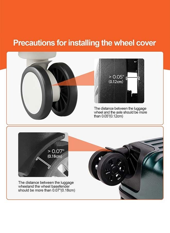 HOME-MART 8 Pcs Upgrade Luggage Wheel Covers for Carry-On Suitcases-HOME-MART Wear-Resistant Trolley Caster Case, Anti-Noise Suitcase Wheel Protectors for 2-2.4" Spinner Wheels, Essential Travel Accessories - Image 5