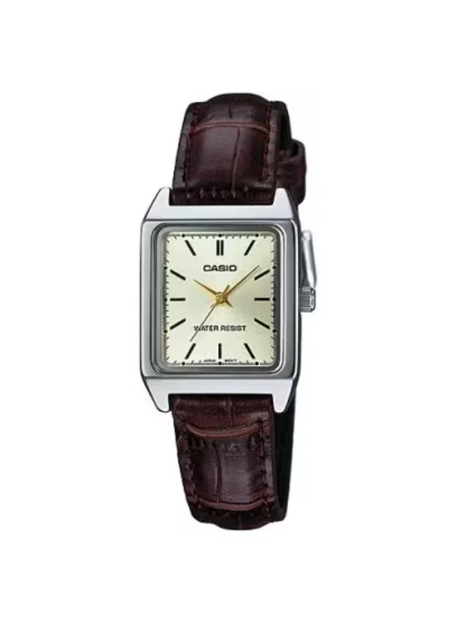 CASIO Women's Leather Analog Watch LTP-V007L-9EUDF - 22 mm