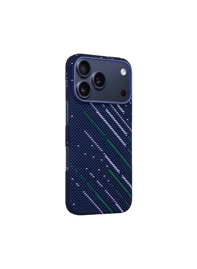 A-Case Winter Aramid Fiber Case for iPhone 17 Pro Ultra Slim Lightweight Protective Cover Scratch Resistant Woven Fiber Phone Case Winter Edition – Blue - Image 3