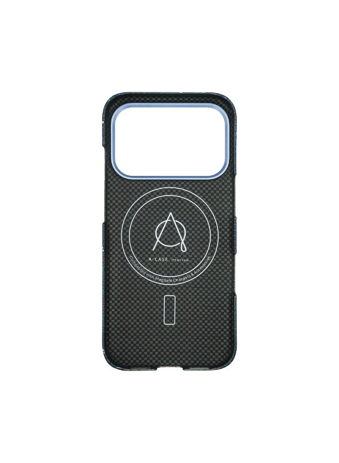 A-Case Winter Aramid Fiber Case for iPhone 17 Pro Ultra Slim Lightweight Protective Cover Scratch Resistant Woven Fiber Phone Case Winter Edition – Blue - Image 4