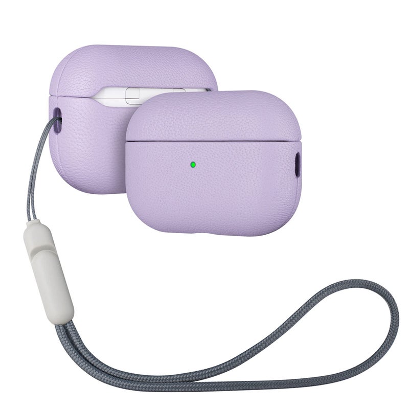 Lopie for AirPods Pro 3rd Generation Leather Case Cover Air Pods Pro Protective Hard Shell Cover FullyWrapped with Goat Leather Handmade for AirPods Pro 3 Case Lavender Purple - Image 2
