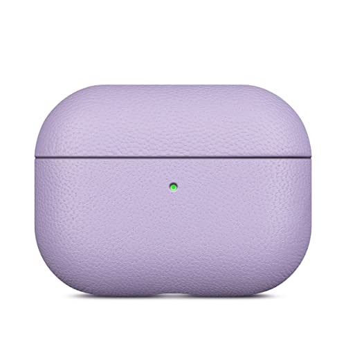 Lopie for AirPods Pro 3rd Generation Leather Case Cover Air Pods Pro Protective Hard Shell Cover FullyWrapped with Goat Leather Handmade for AirPods Pro 3 Case Lavender Purple - Image 3