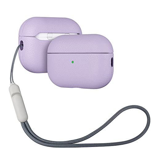 Lopie for AirPods Pro 3rd Generation Leather Case Cover Air Pods Pro Protective Hard Shell Cover FullyWrapped with Goat Leather Handmade for AirPods Pro 3 Case Lavender Purple - Image 1
