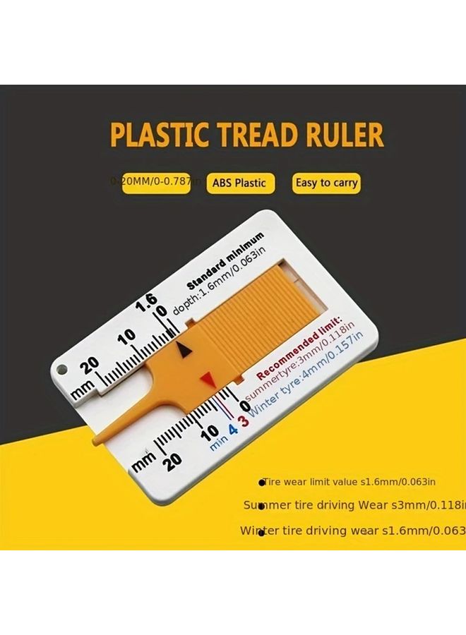 Plastic Tire Tread Depth Gauge 0 20mm Vernier Caliper Measuring Tool For Cars Motorcycles Trucks Trailers - Image 2