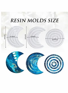 KASTWAVE Moon Calendar Mold, Silicone Resin Mold, Moon Phase Calendar Suitable For Resin Casting, Diy Resin Crafts, Home Office Wall Decoration (3 Pieces)【Moon Perpetual Calendar Resin Mold】 -Moon Perpetual Ca  - Image 2