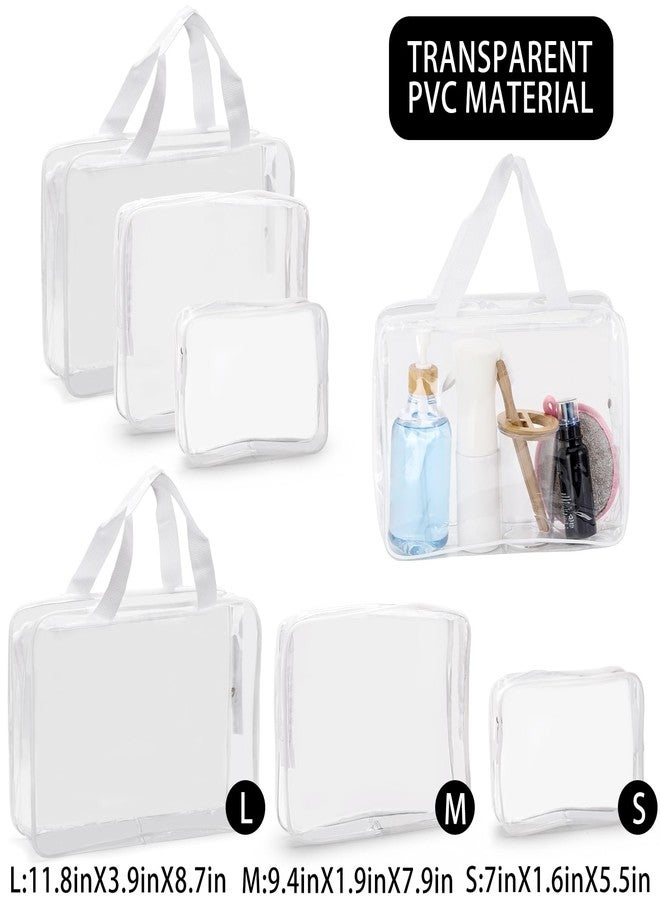 Tbestmax 6 Packs Cosmetic Bags Clear Makeup Bags Portable Waterproof Travel Toiletry Bags Organizer White (2L+2M+2S) - Image 2