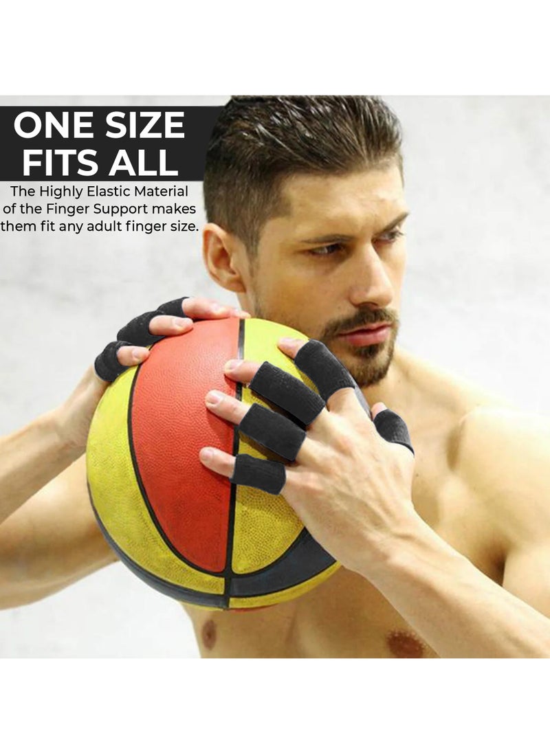 KM SPORTS KM SPORTS High Quaility Winter Finger Sleeve Basket Ball Finger Guard Support finger sleevers cricket fielding finger cover (BLACK)  - Image 2