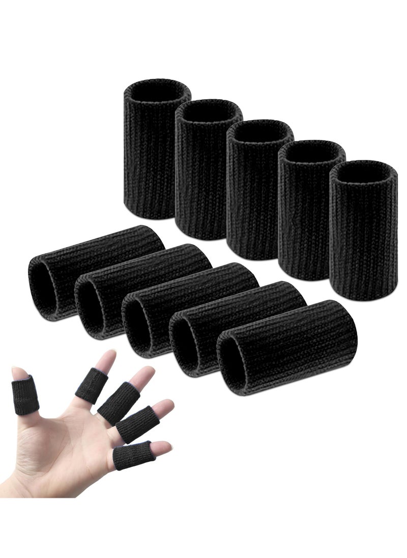 KM SPORTS KM SPORTS High Quaility Winter Finger Sleeve Basket Ball Finger Guard Support finger sleevers cricket fielding finger cover (BLACK)  - Image 1