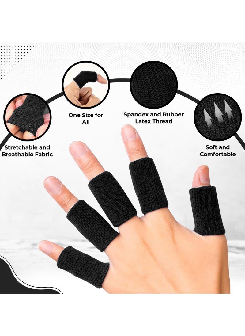 KM SPORTS KM SPORTS High Quaility Winter Finger Sleeve Basket Ball Finger Guard Support finger sleevers cricket fielding finger cover (BLACK)  - Image 3