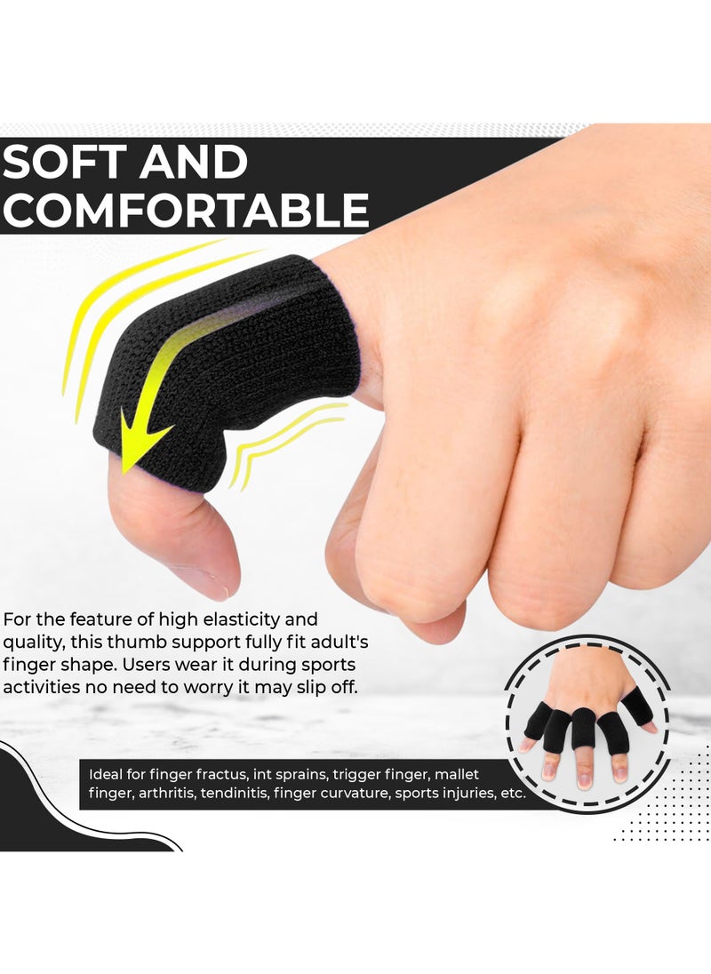 KM SPORTS KM SPORTS High Quaility Winter Finger Sleeve Basket Ball Finger Guard Support finger sleevers cricket fielding finger cover (BLACK)  - Image 4