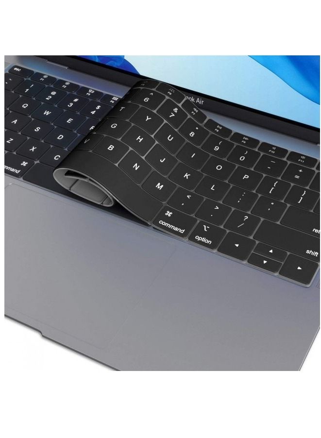 Keyboard Cover Skin For MacBook Air 13 inch A1932 2018-2019 Release with Retina Display Black - Image 5