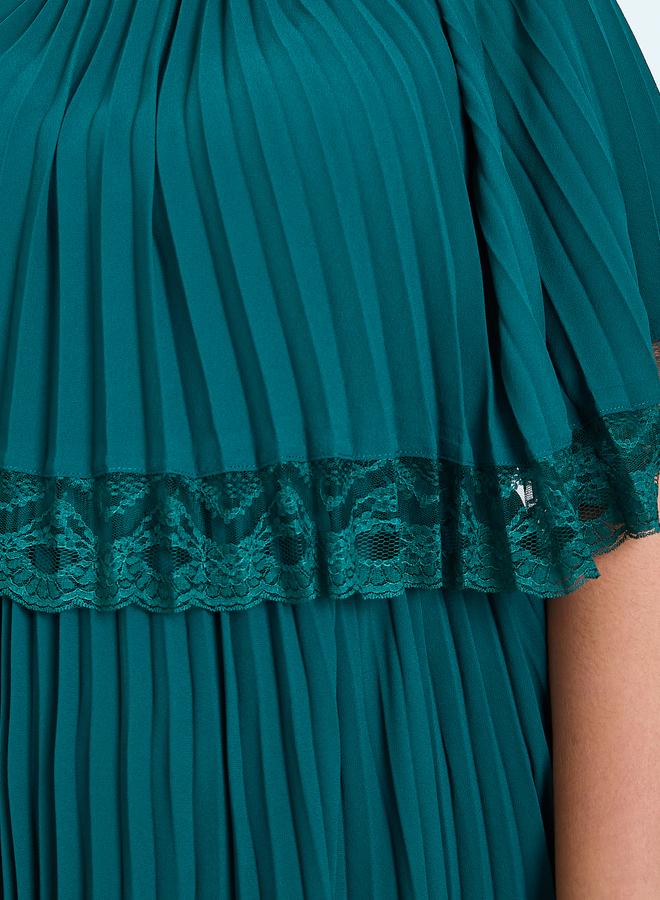 ستايلي فستان طويل مع كيب دانتيل مقاس كبير - Image 4