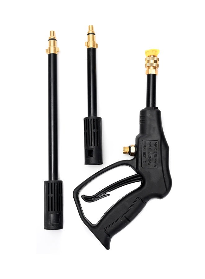 لوازم طقم مسدس ماكينة غسيل مع رؤؤس 3 حبات مسدس رش ماء عالي الضغط مع أنبوبَي تمديد، ووصلات سريعة، متوافق مع غسالات الضغط لغسل السيارات والتنظيف الخارجي - Image 1