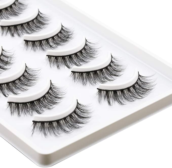 EMEDA 10 Styles False Eyelashes Natural Look 3D Short and Soft Fake Eyelashes Faux m ink Lashes Fluffy And Wispy Eye Lashes 10 Pairs 100 Handmade Fake Lashes 1 Pack mix - Image 3
