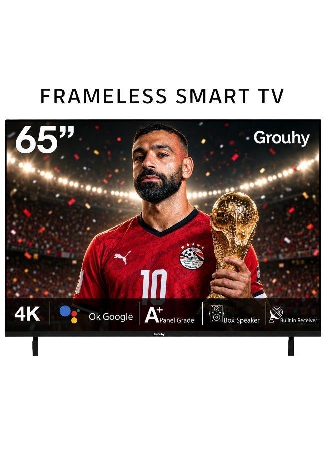 Grouhy 65-Inch 4K UHD Frameless Smart LED TV with Built-in Receiver – GLD65SD - Image 1